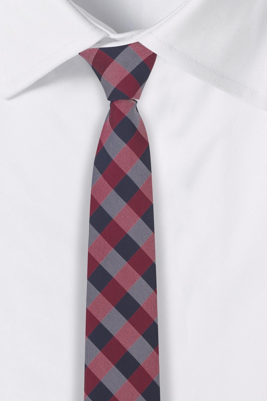 Pink Checkered Silk Necktie for Men