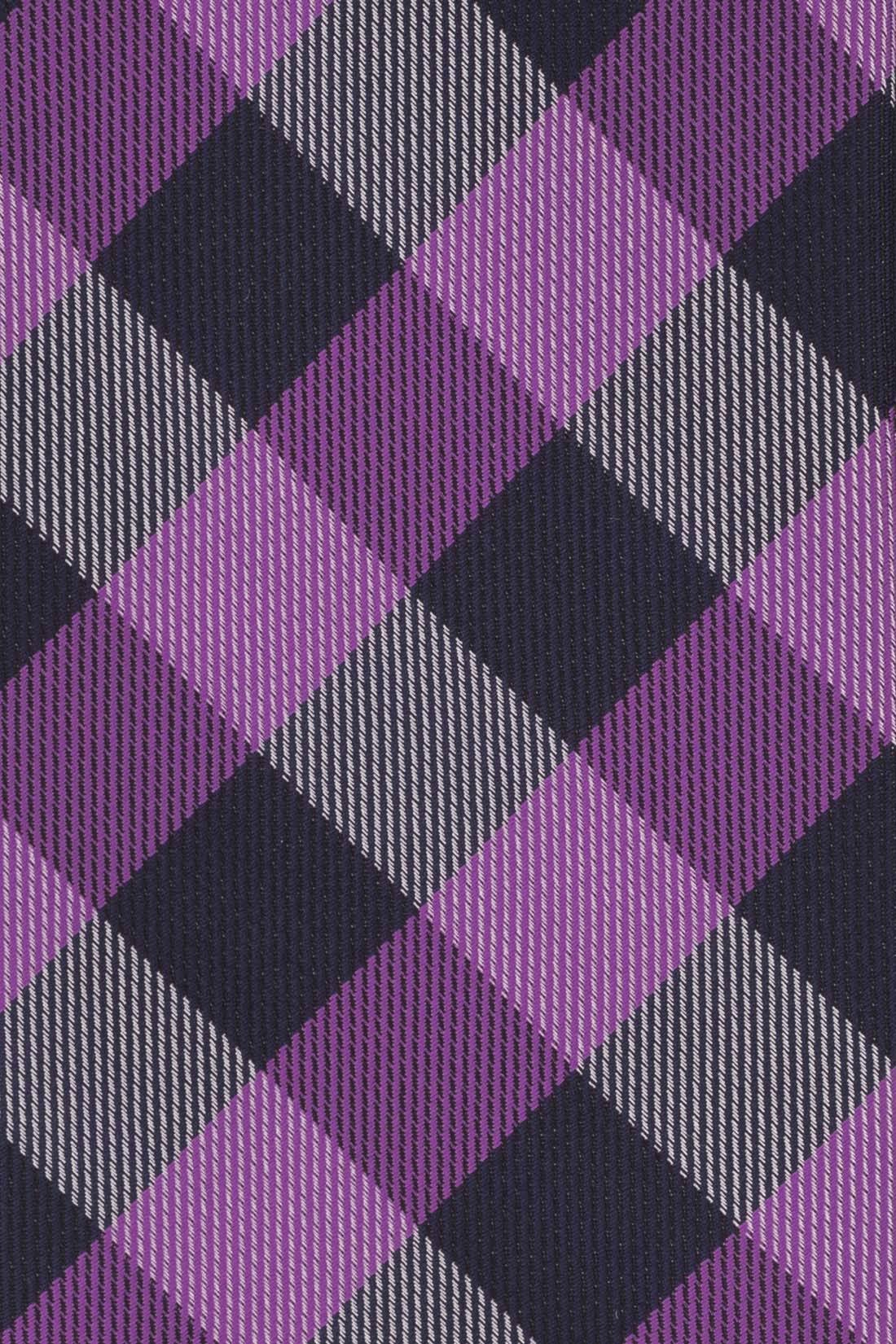 Purple Checkered Silk Necktie for Men