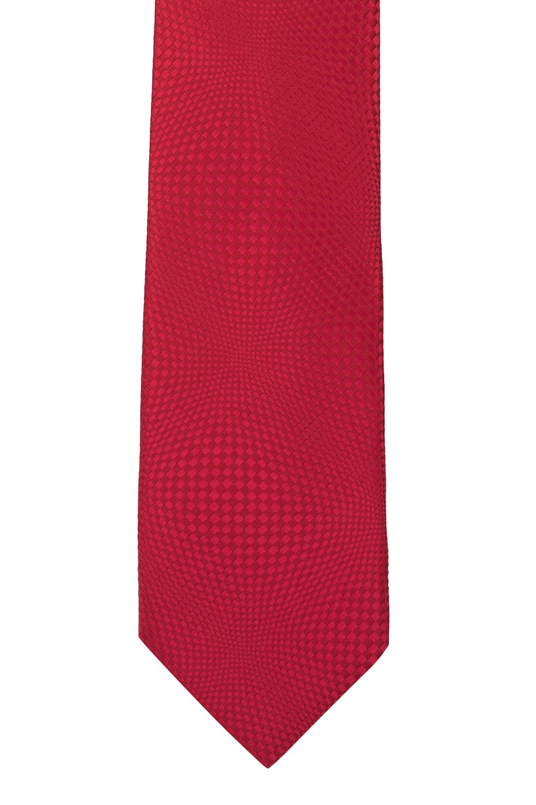 Red Geometric Silk Necktie for Men