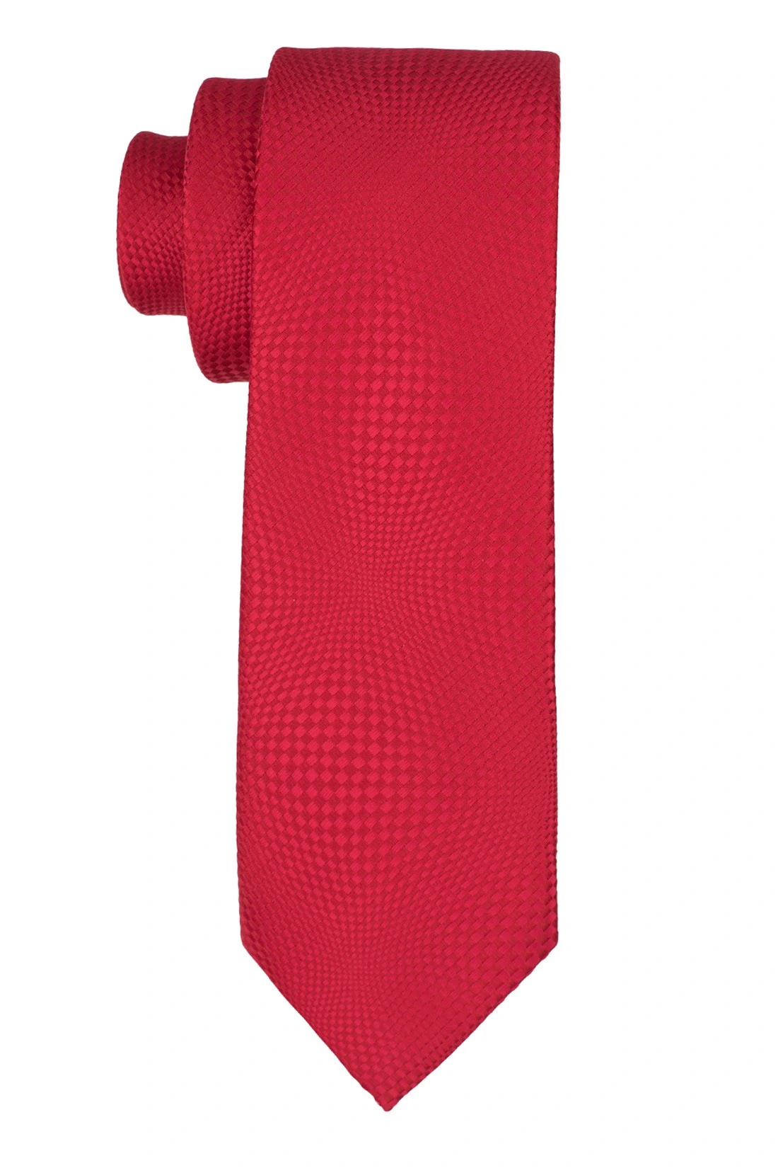 Red Geometric Silk Necktie for Men