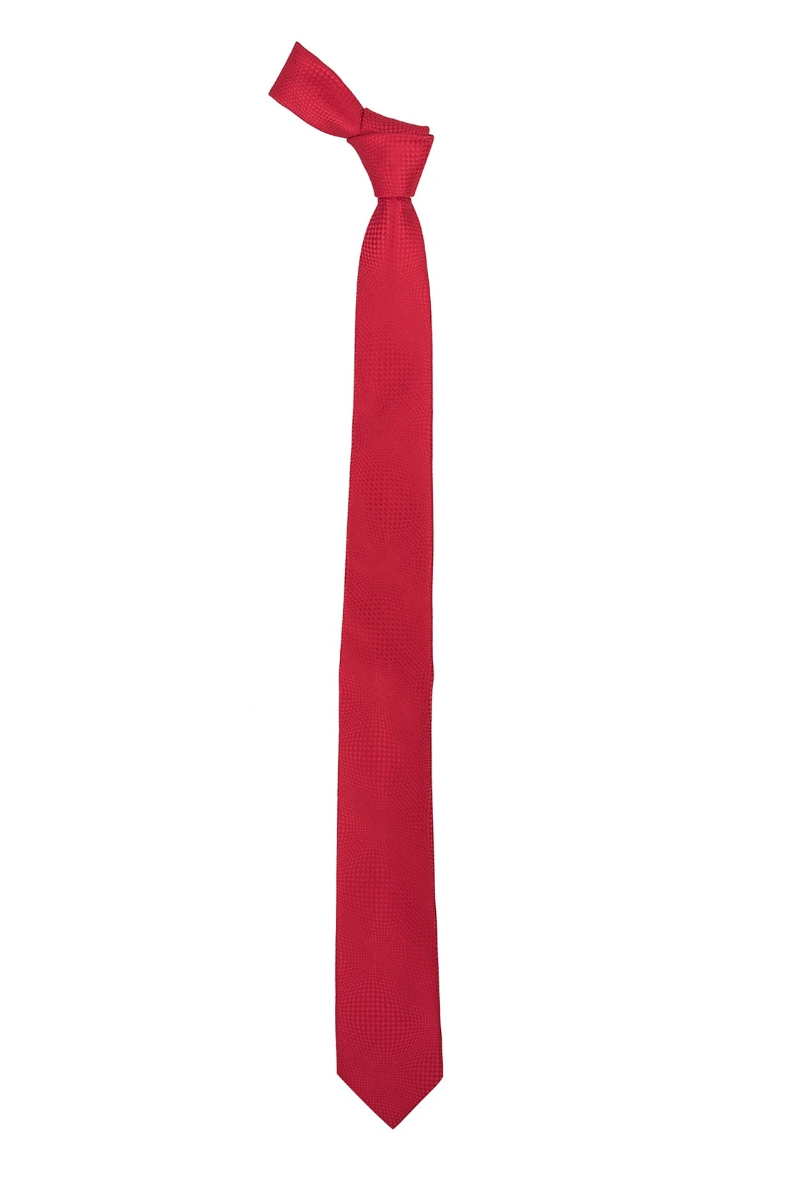 Red Geometric Silk Necktie for Men