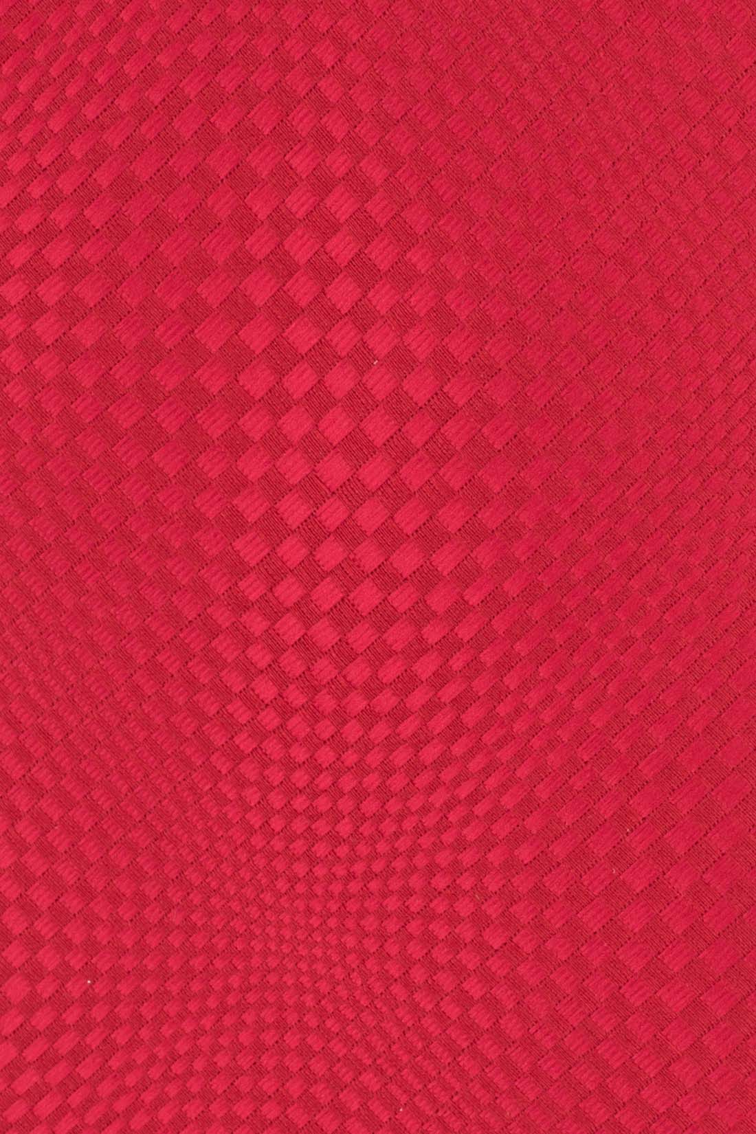 Red Geometric Silk Necktie for Men