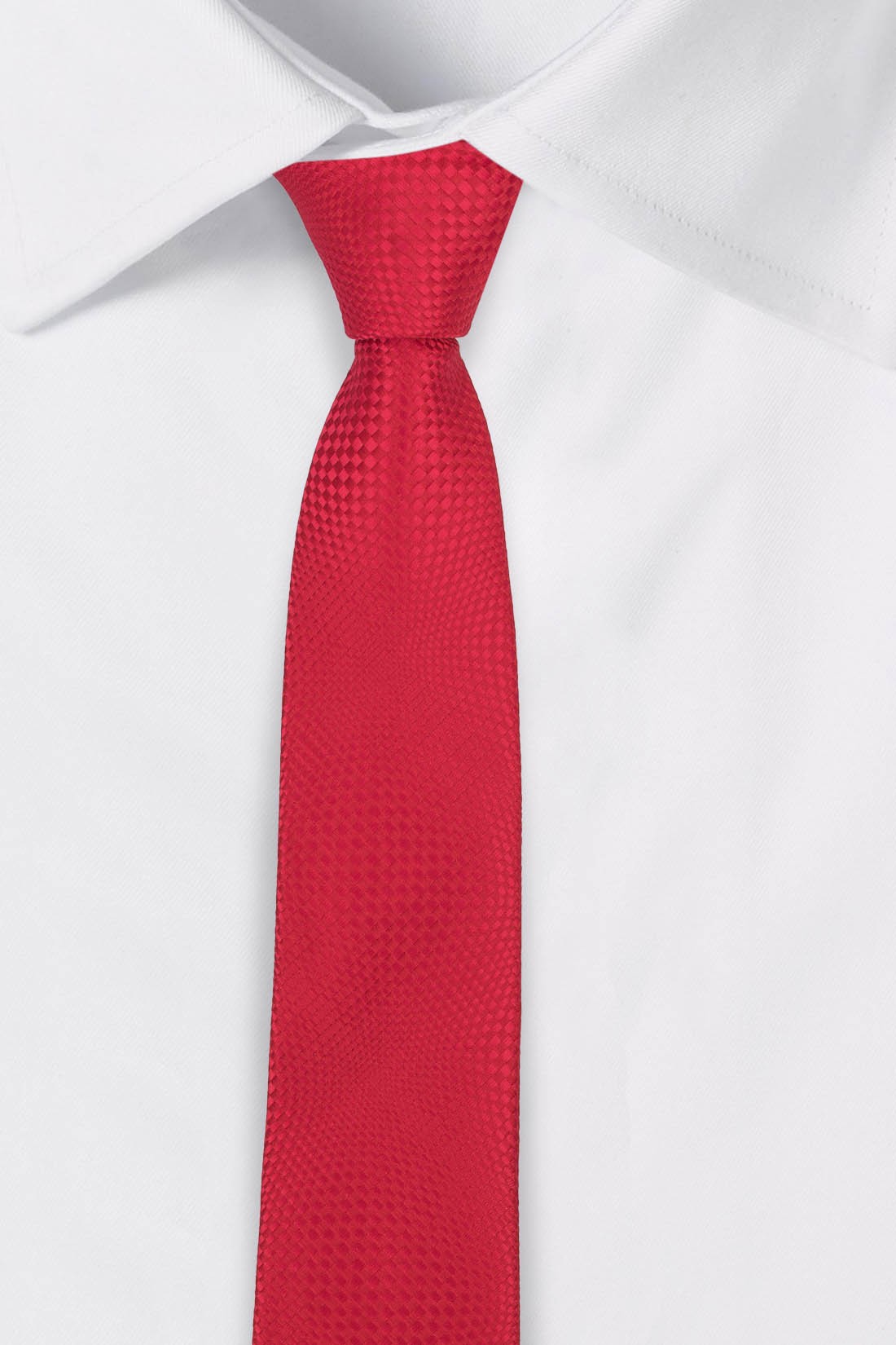 Red Geometric Silk Necktie for Men
