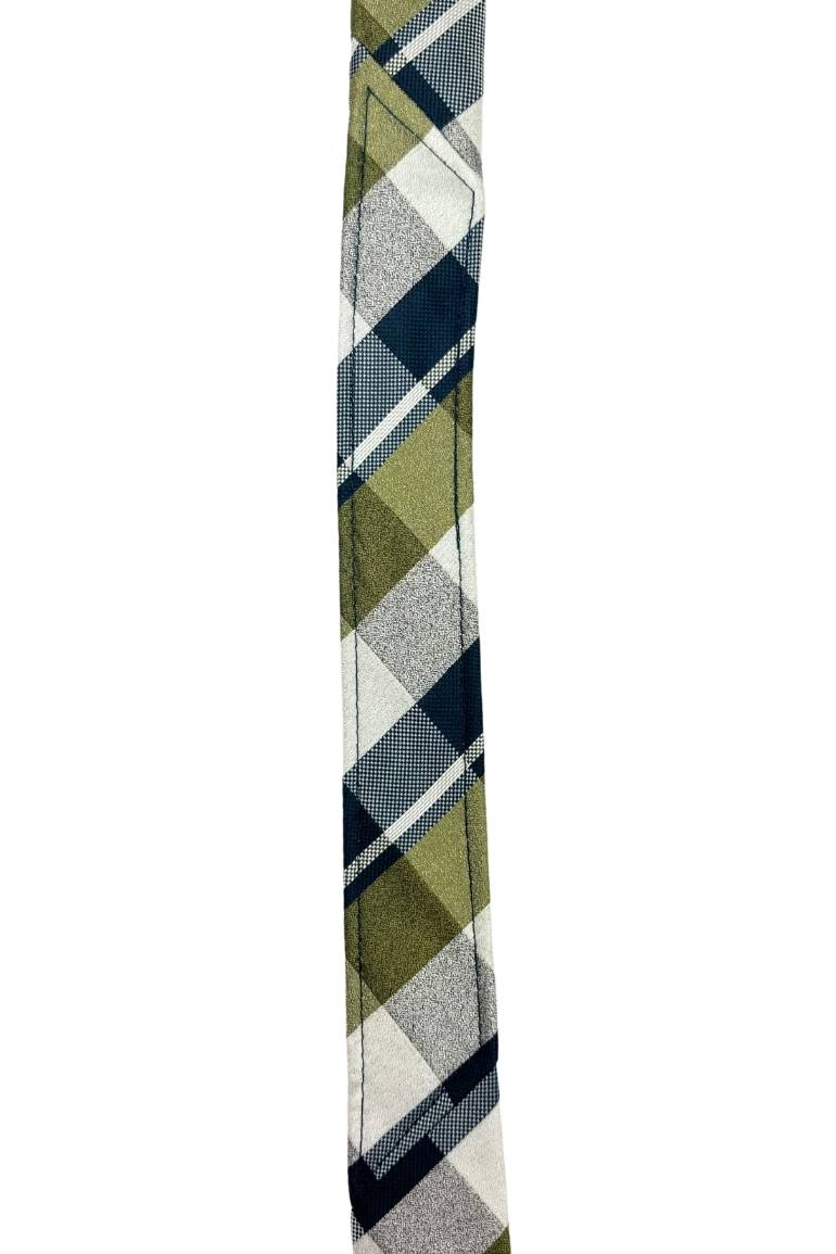 Green Checkered Silk Necktie for Men