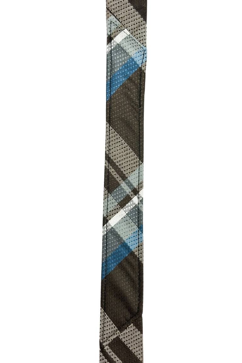 Brown Checkered Silk Necktie for Men