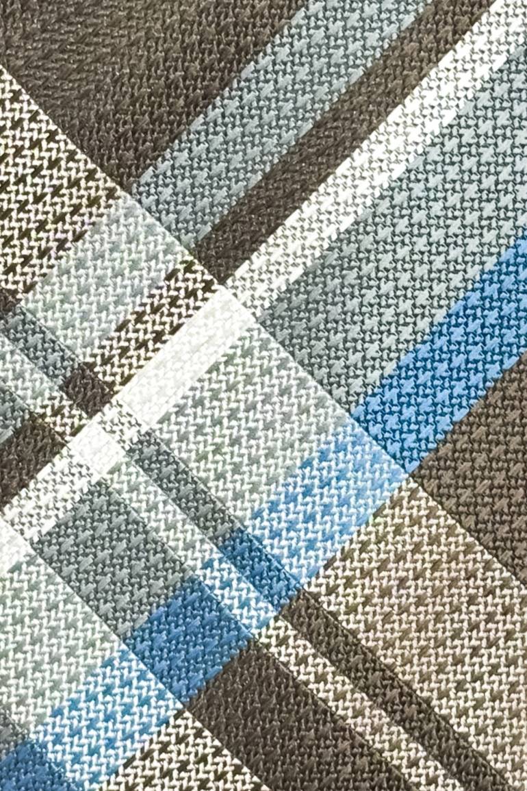 Brown Checkered Silk Necktie for Men