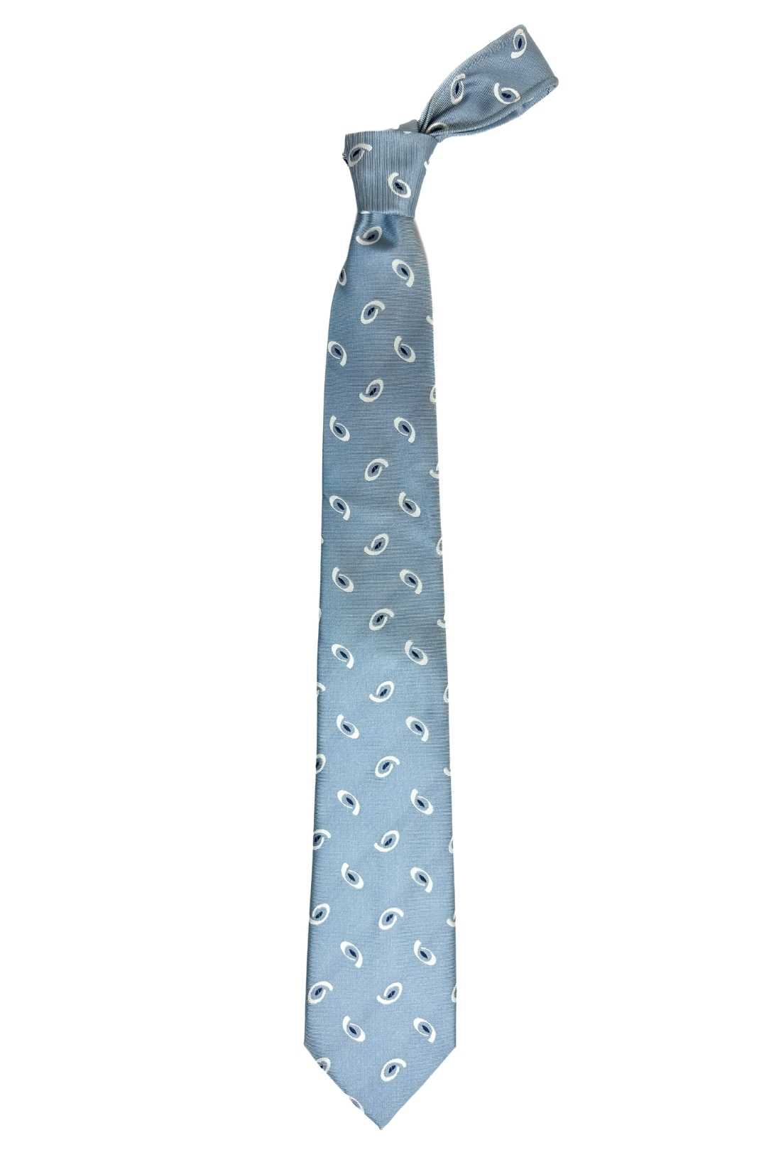 Blue Paisley Silk Necktie for Men