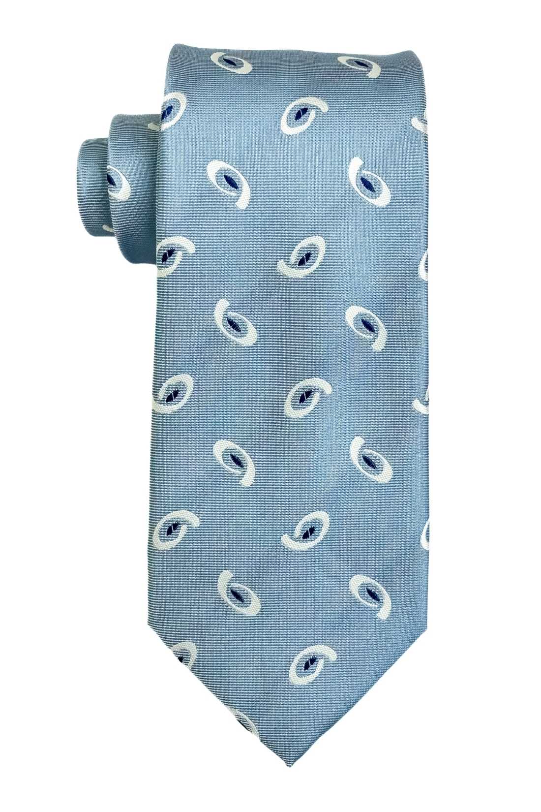 Blue Paisley Silk Necktie for Men