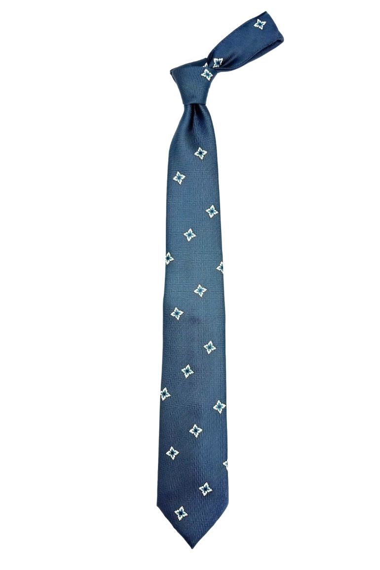 Blue Floral Silk Necktie for Men