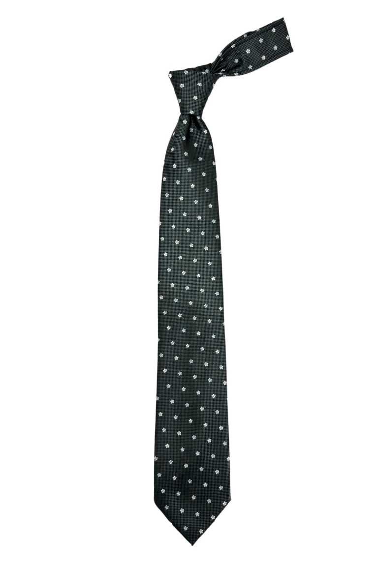 Grey Floral Silk Necktie for Men