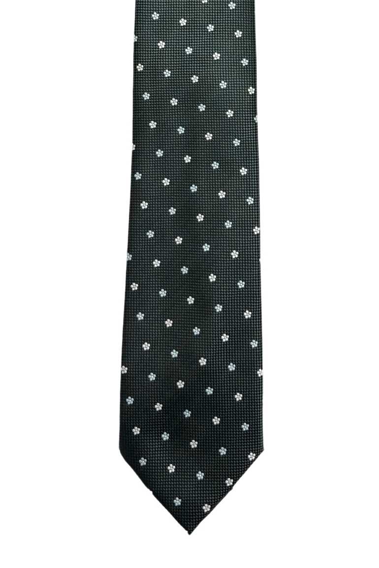 Grey Floral Silk Necktie for Men