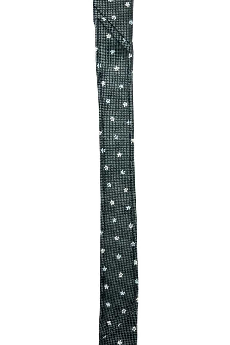 Grey Floral Silk Necktie for Men
