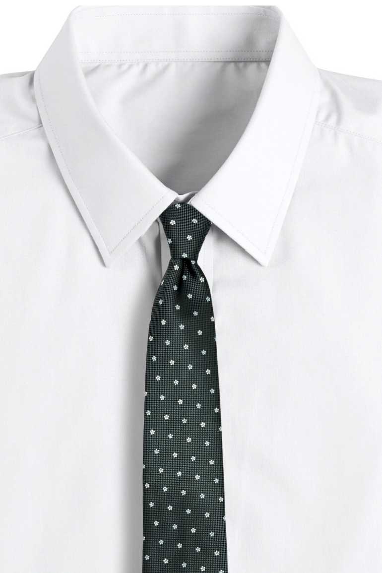 Grey Floral Silk Necktie for Men