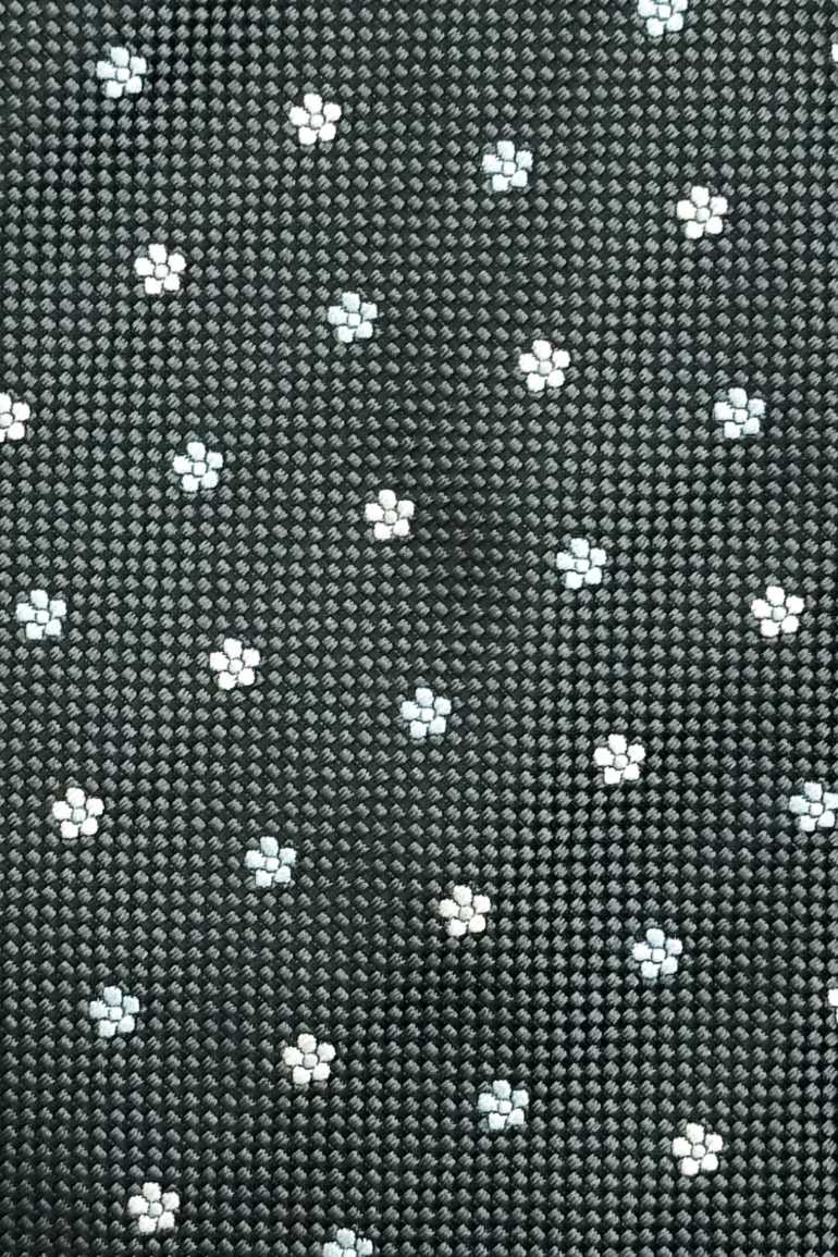 Grey Floral Silk Necktie for Men
