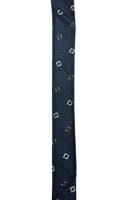 Blue Geometric Silk Necktie for Men