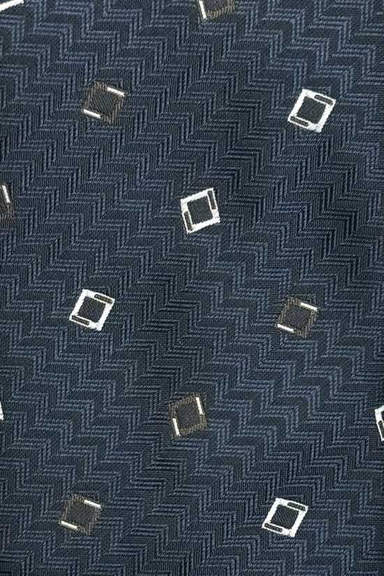 Blue Geometric Silk Necktie for Men