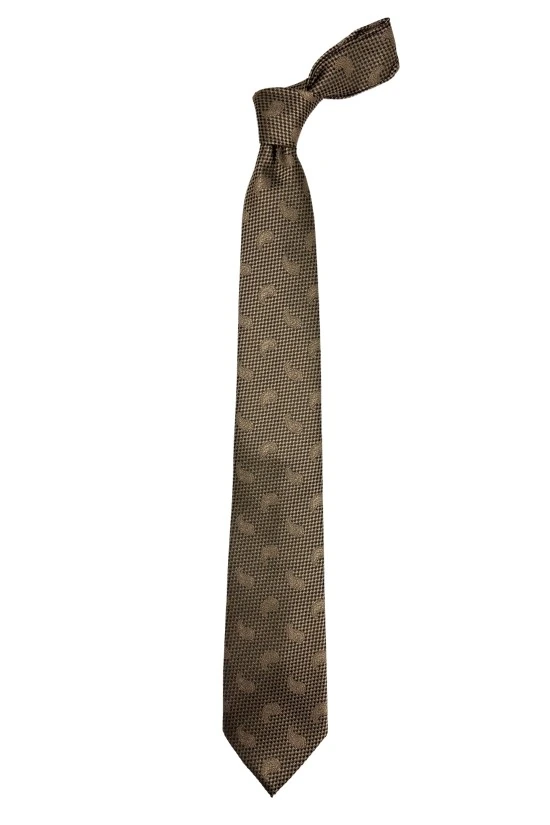 Brown Paisley Silk Necktie for Men