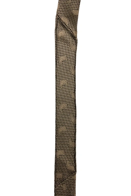 Brown Paisley Silk Necktie for Men