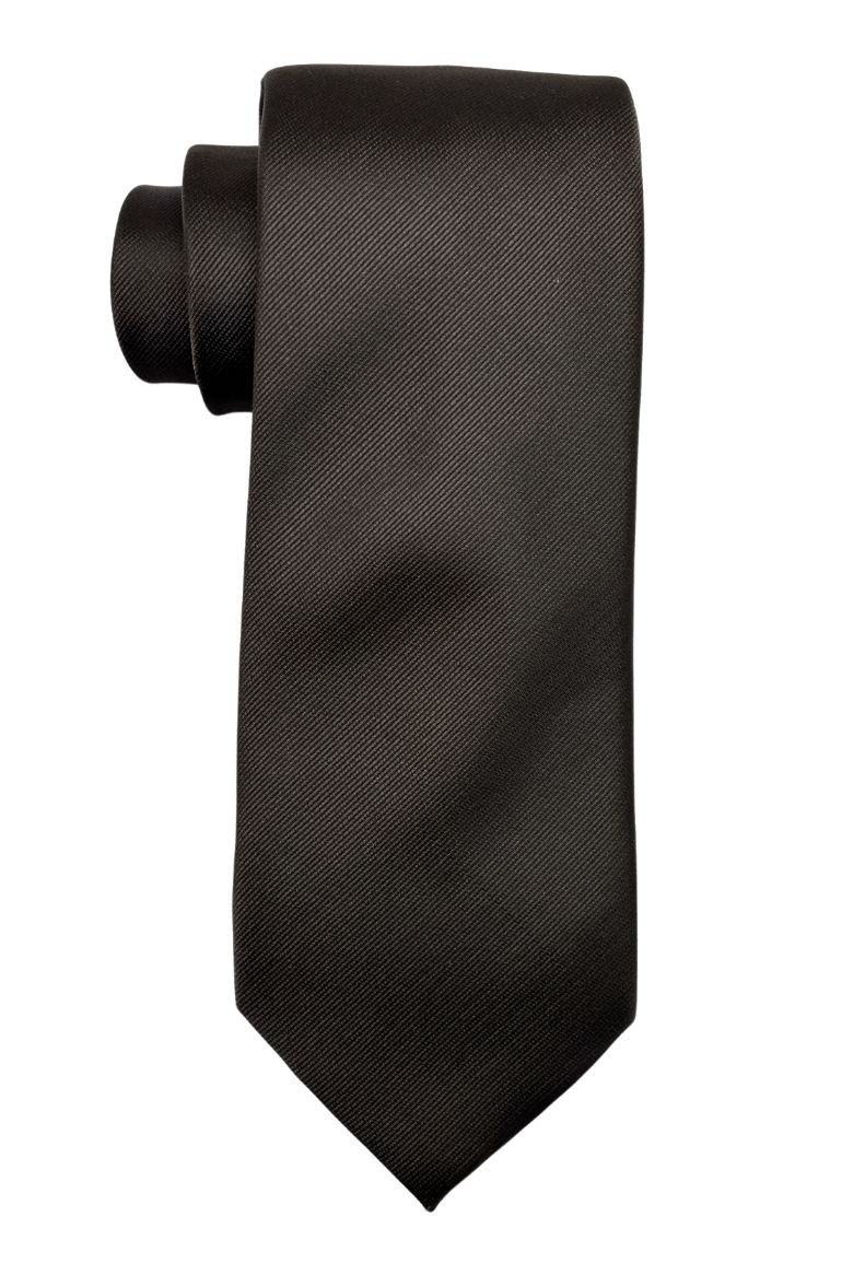 Brown Solid Silk Necktie for Men