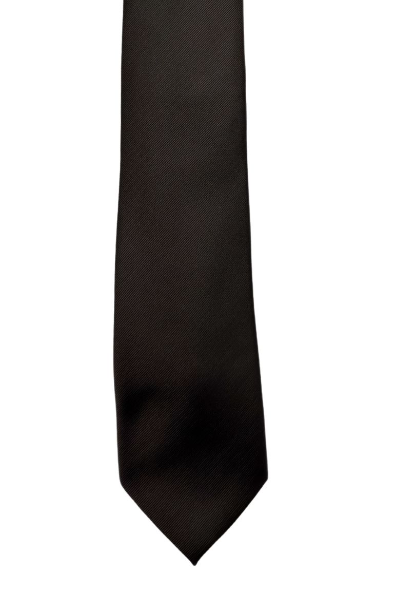 Brown Solid Silk Necktie for Men