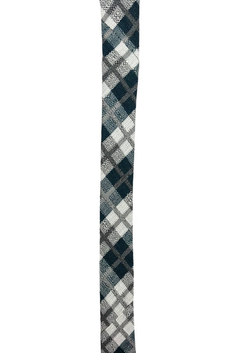 Green Checkered Silk Necktie for Men
