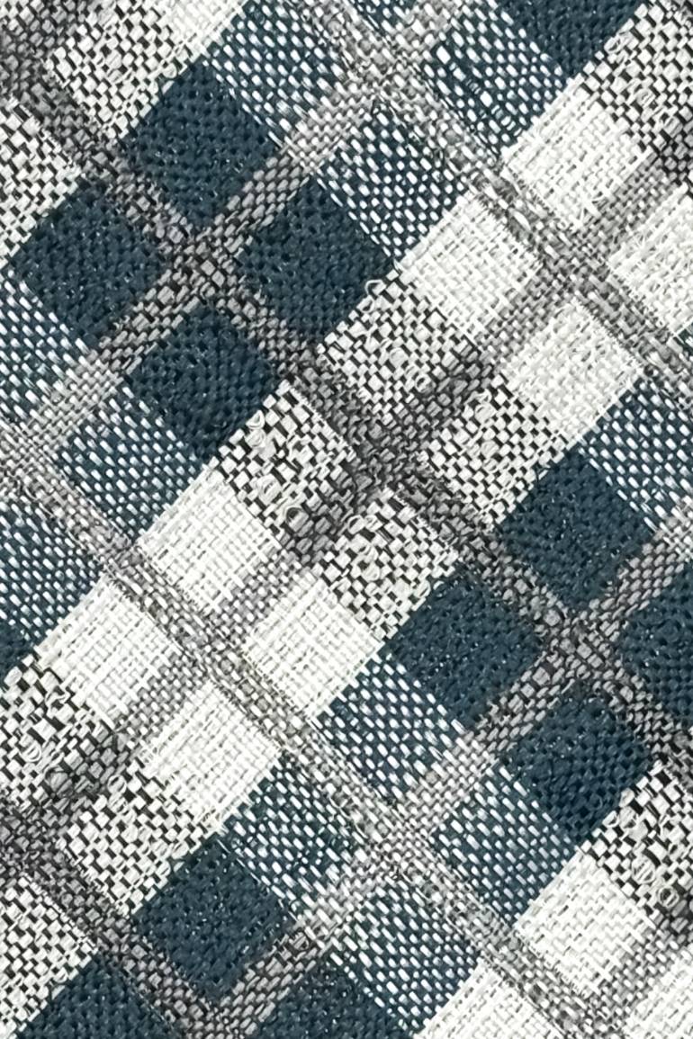 Green Checkered Silk Necktie for Men