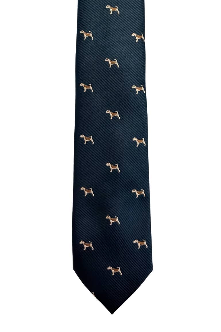 Blue Conversational Silk Necktie for Men