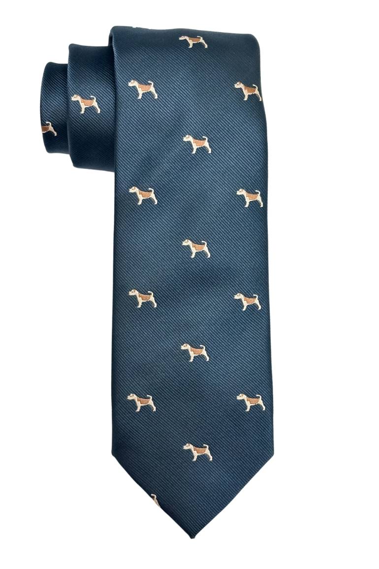 Blue Conversational Silk Necktie for Men