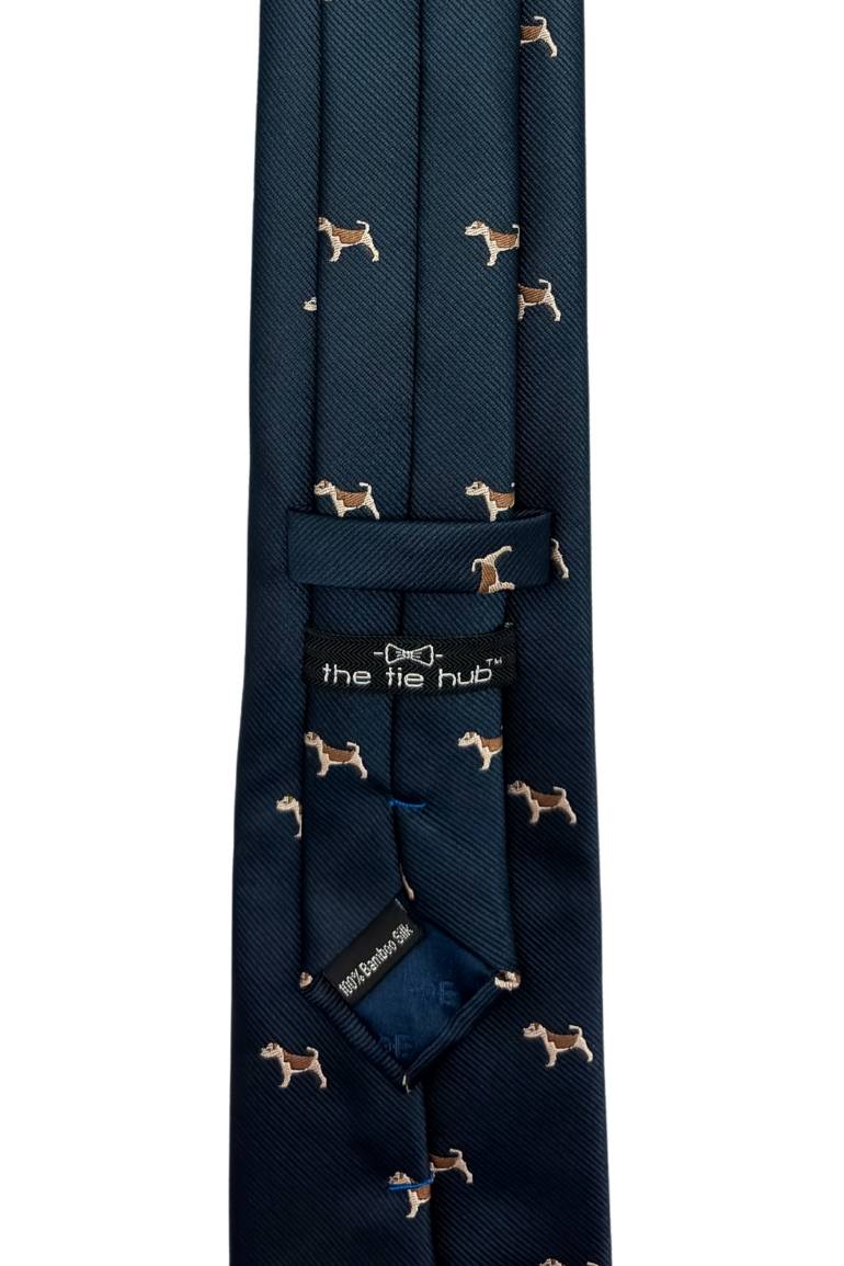 Blue Conversational Silk Necktie for Men
