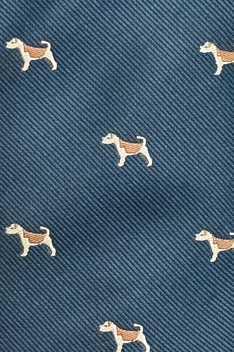 Blue Conversational Silk Necktie for Men