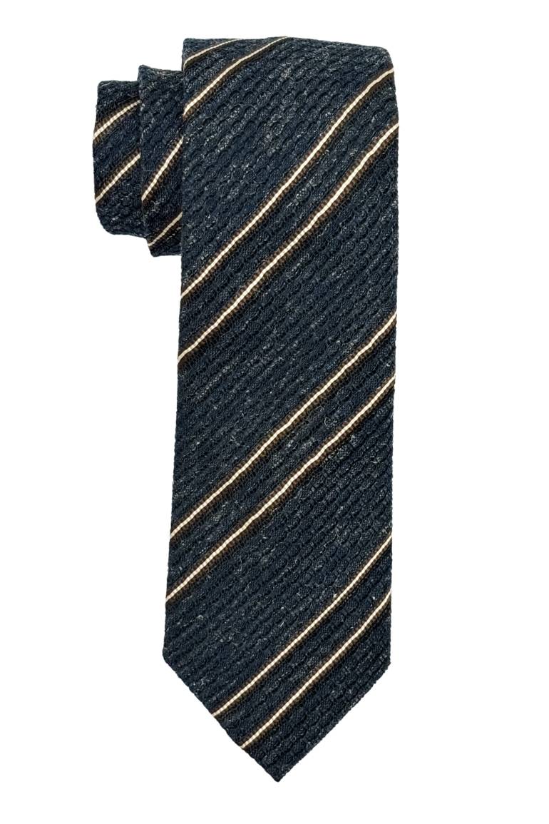 Blue Striped Silk Necktie for Men