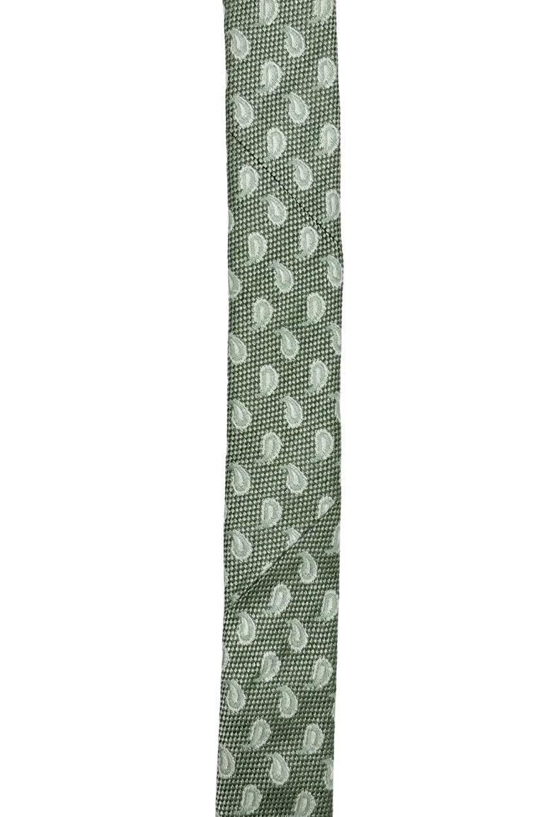Green Paisley Silk Necktie for Men