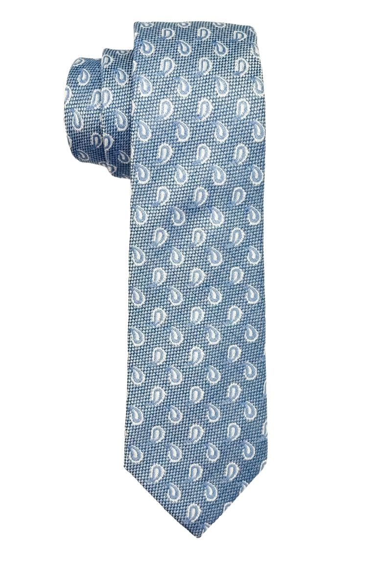 Blue Paisley Silk Necktie for Men