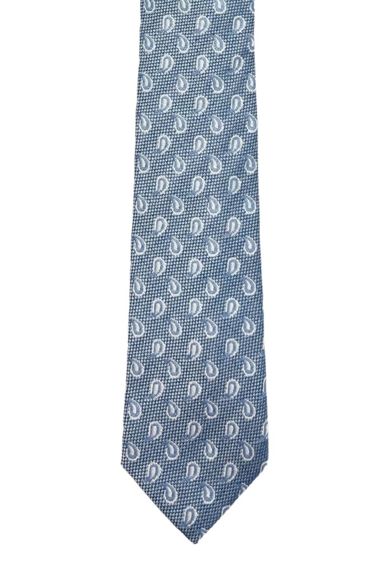 Blue Paisley Silk Necktie for Men