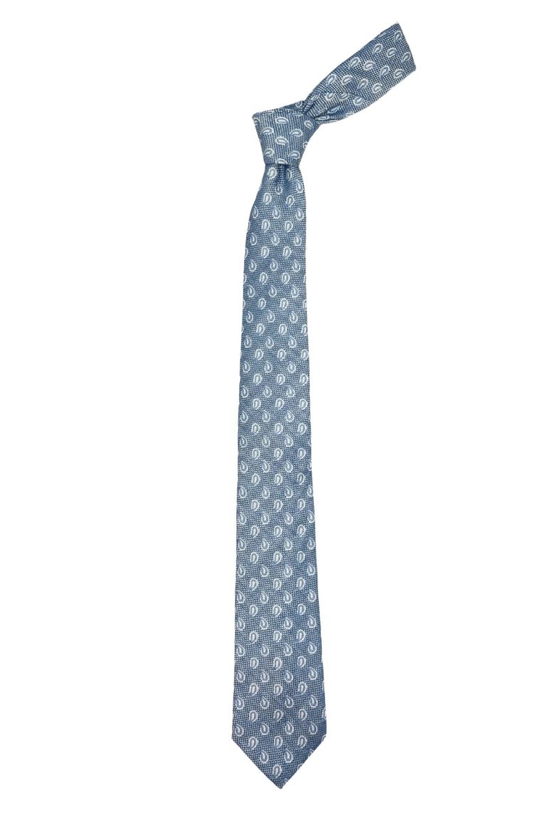 Blue Paisley Silk Necktie for Men