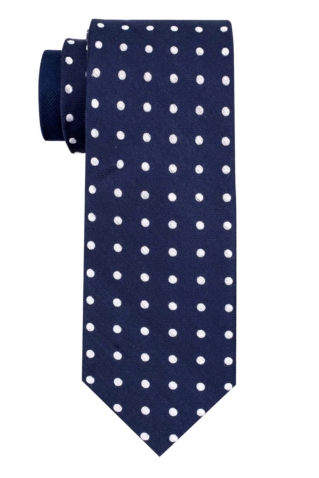 Blue Polka Dot Silk Necktie for Men