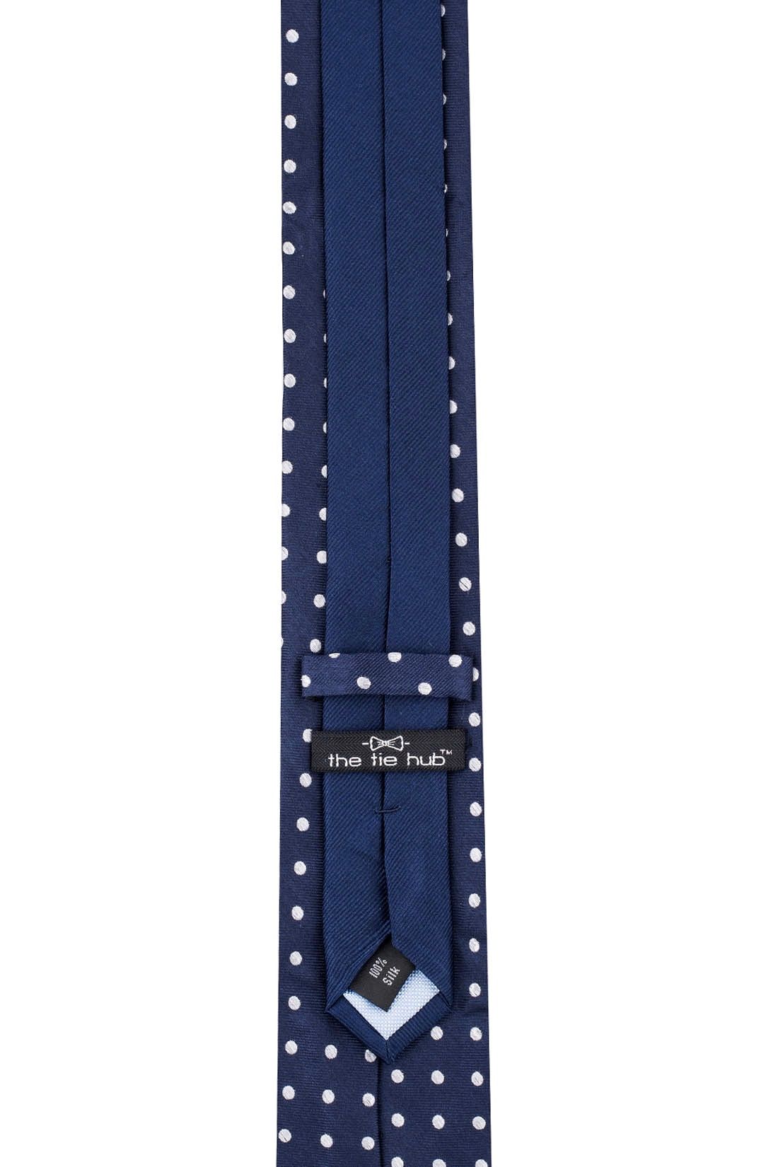 Blue Polka Dot Silk Necktie for Men