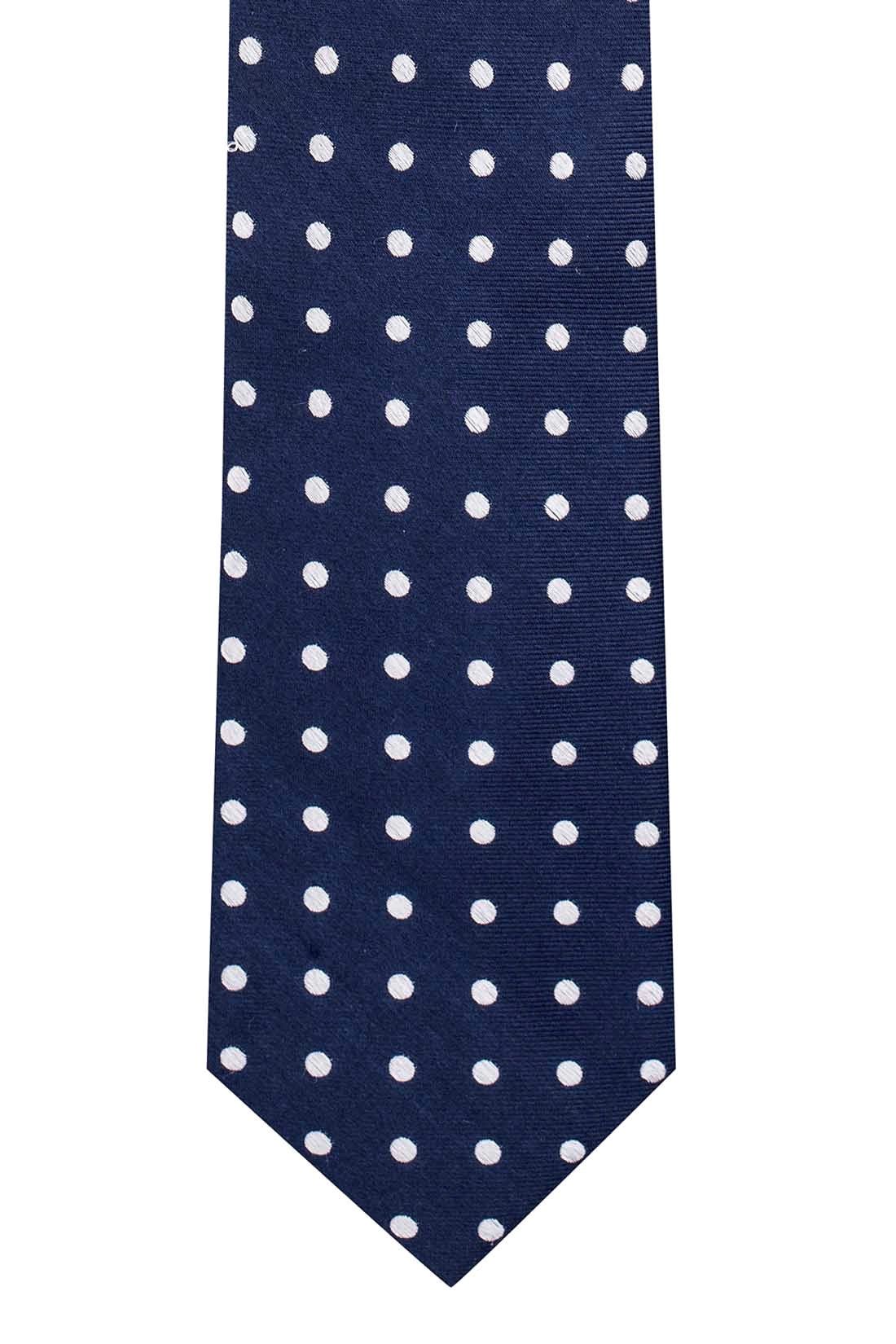 Blue Polka Dot Silk Necktie for Men