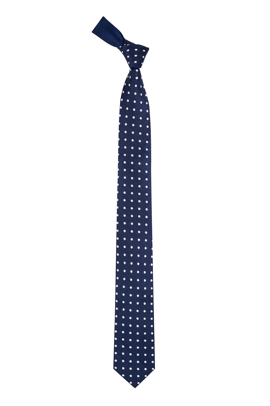 Blue Polka Dot Silk Necktie for Men