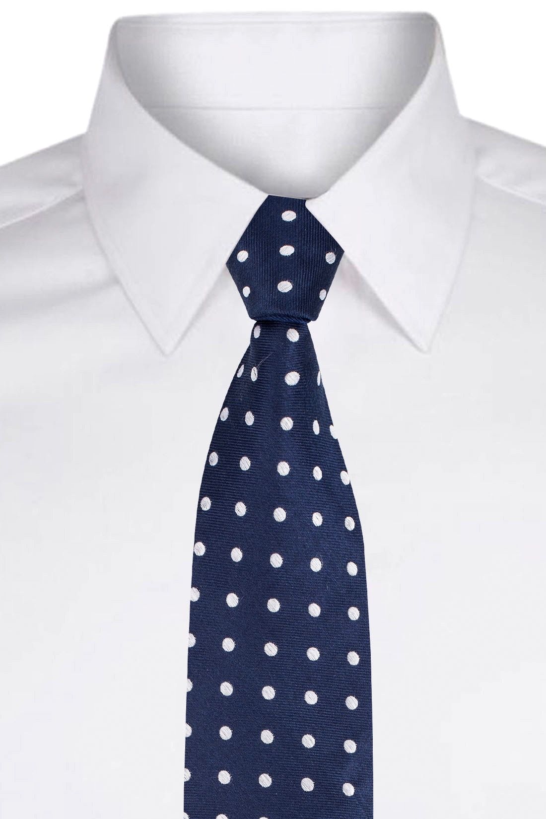Blue Polka Dot Silk Necktie for Men