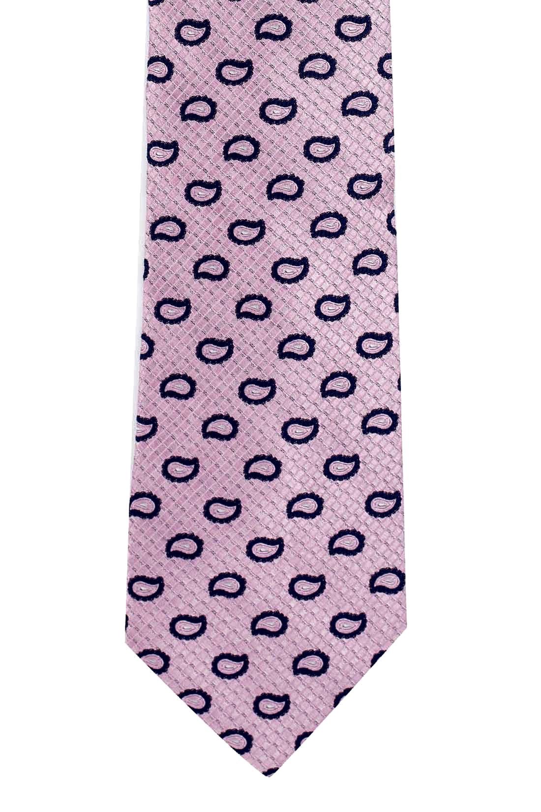 Pink Paisley Silk Necktie for Men