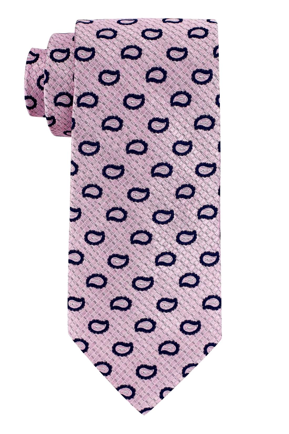 Pink Paisley Silk Necktie for Men