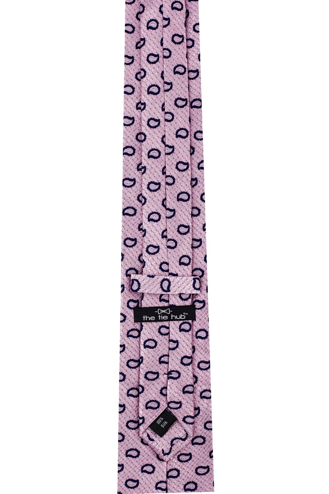 Pink Paisley Silk Necktie for Men