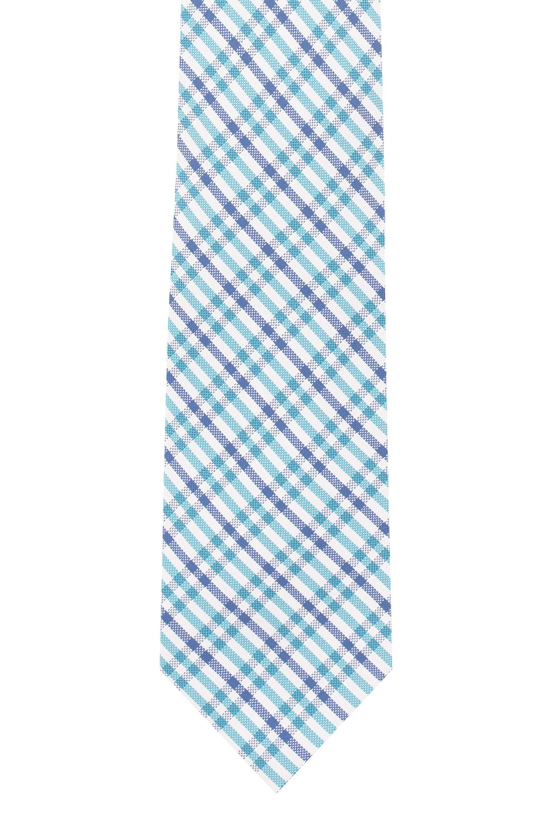 Blue Checkered Silk Necktie for Men