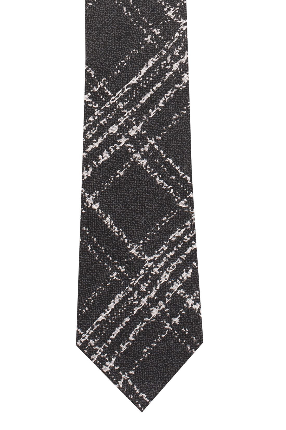 Black Checkered Silk Necktie for Men