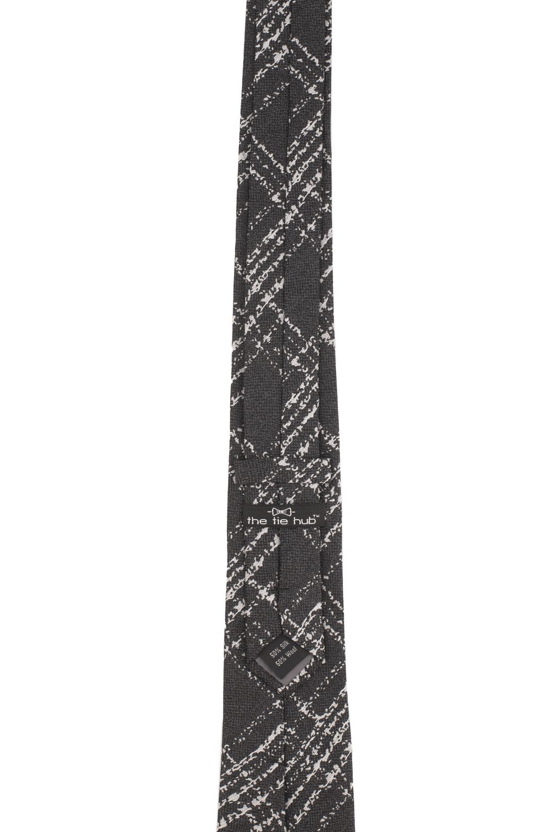 Black Checkered Silk Necktie for Men
