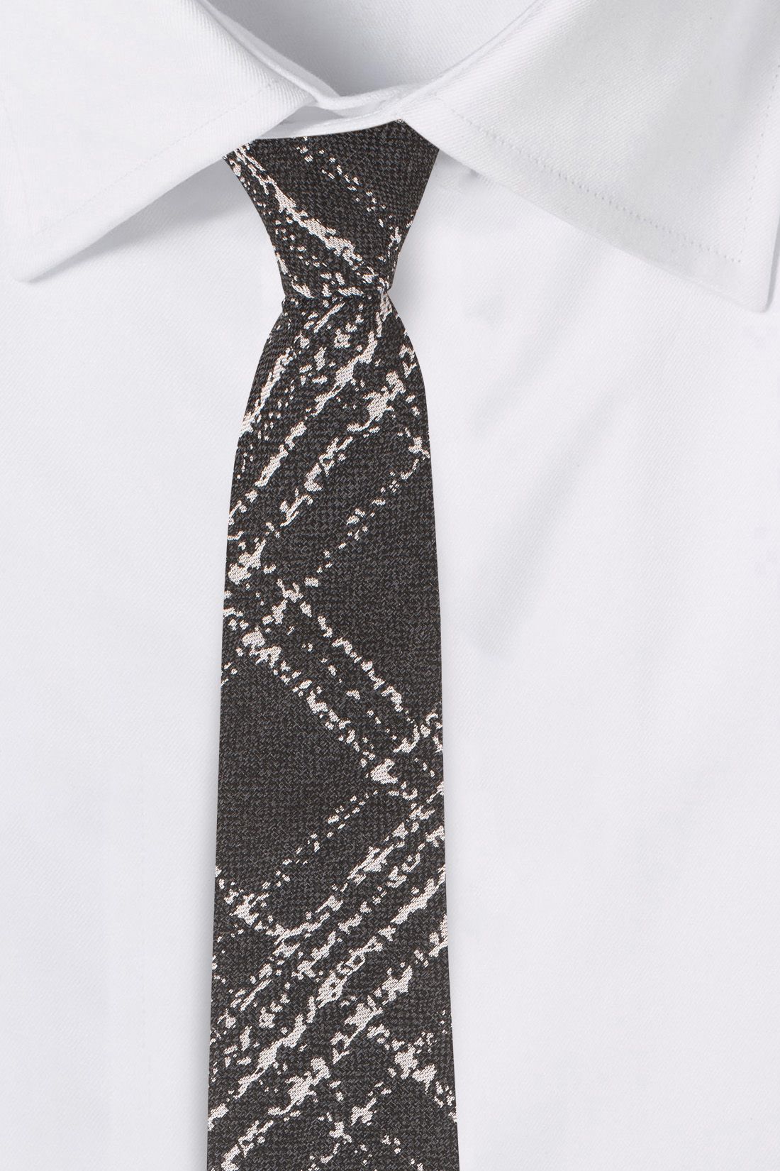 Black Checkered Silk Necktie for Men