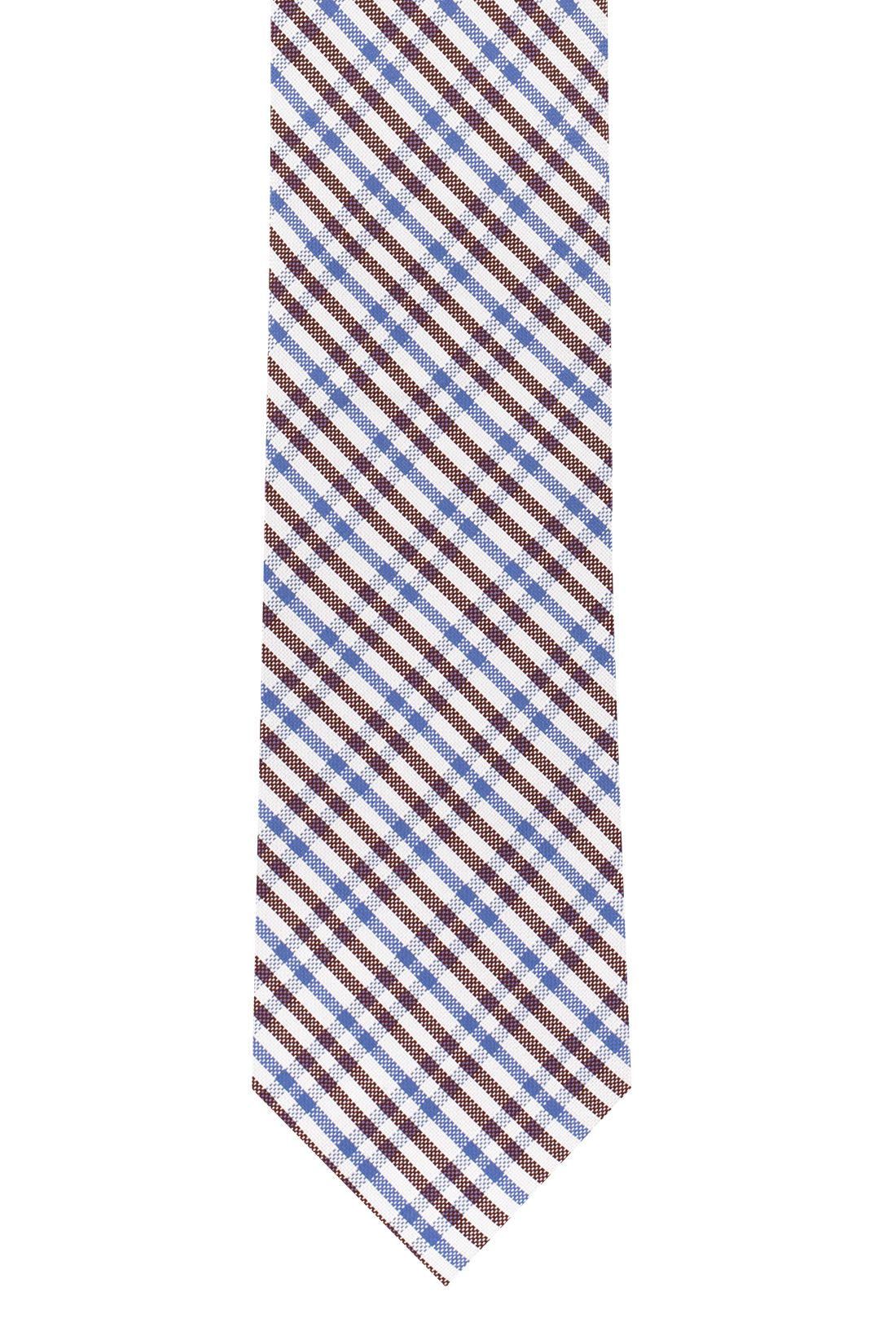 Brown Checkered Silk Necktie for Men