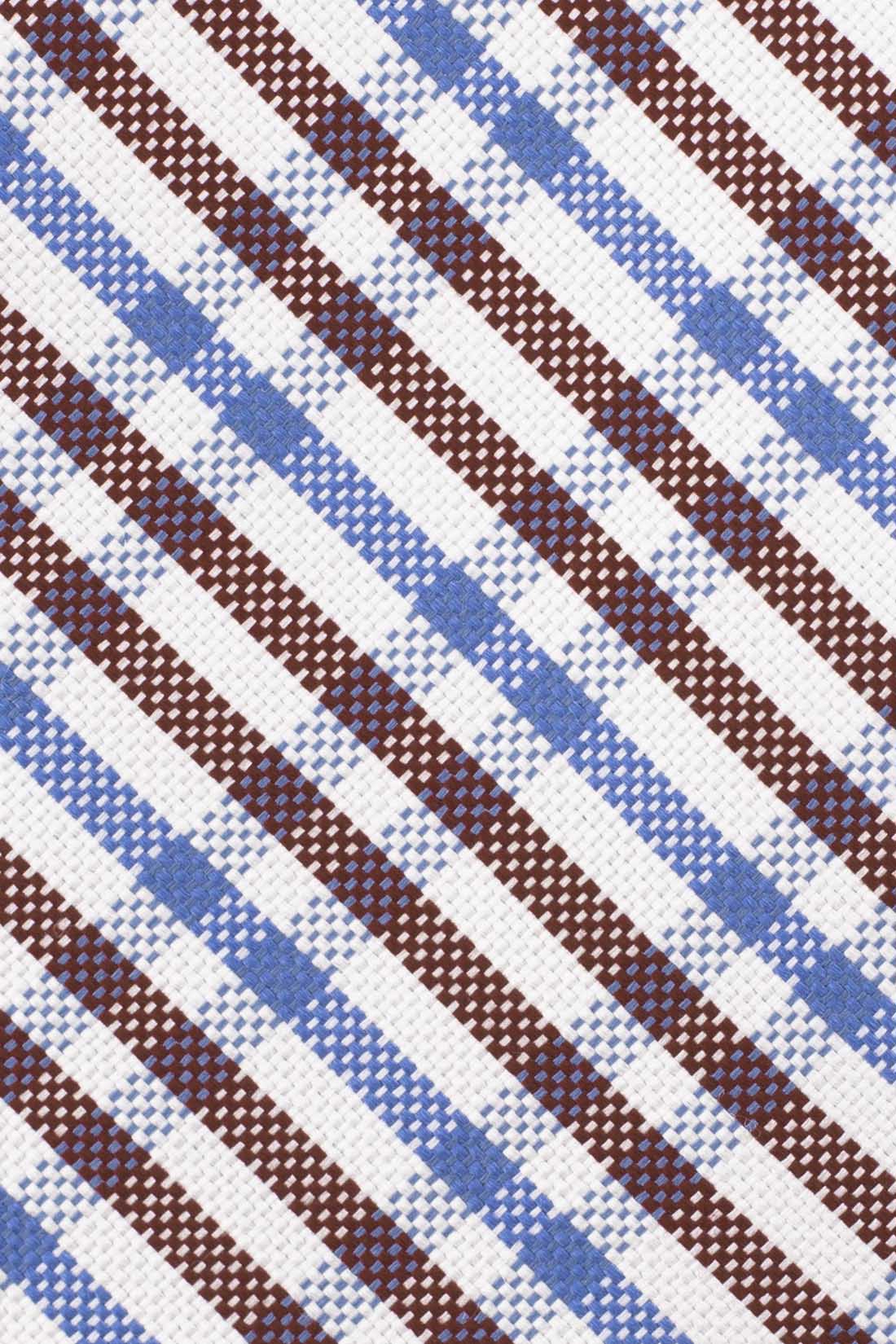 Brown Checkered Silk Necktie for Men