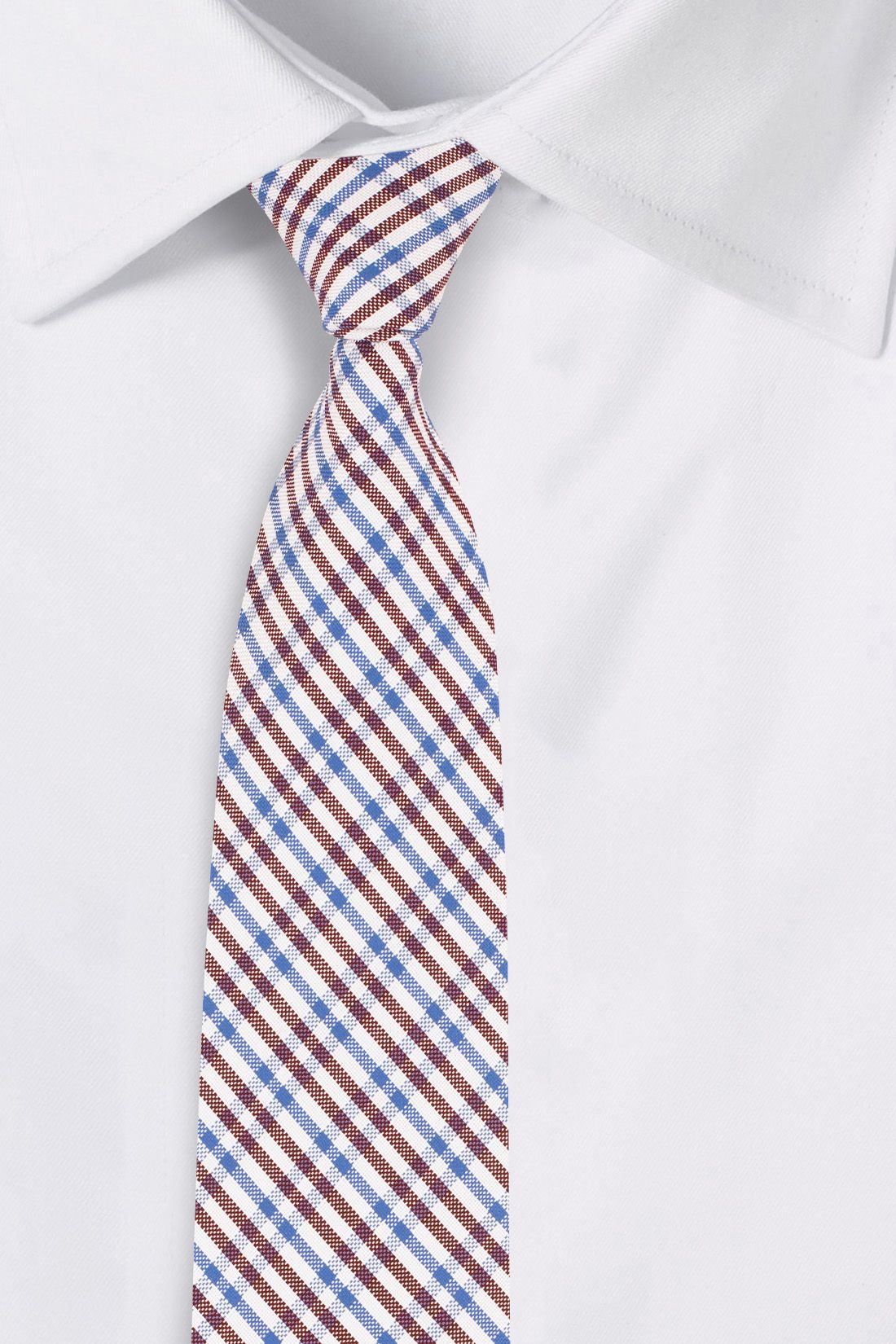 Brown Checkered Silk Necktie for Men